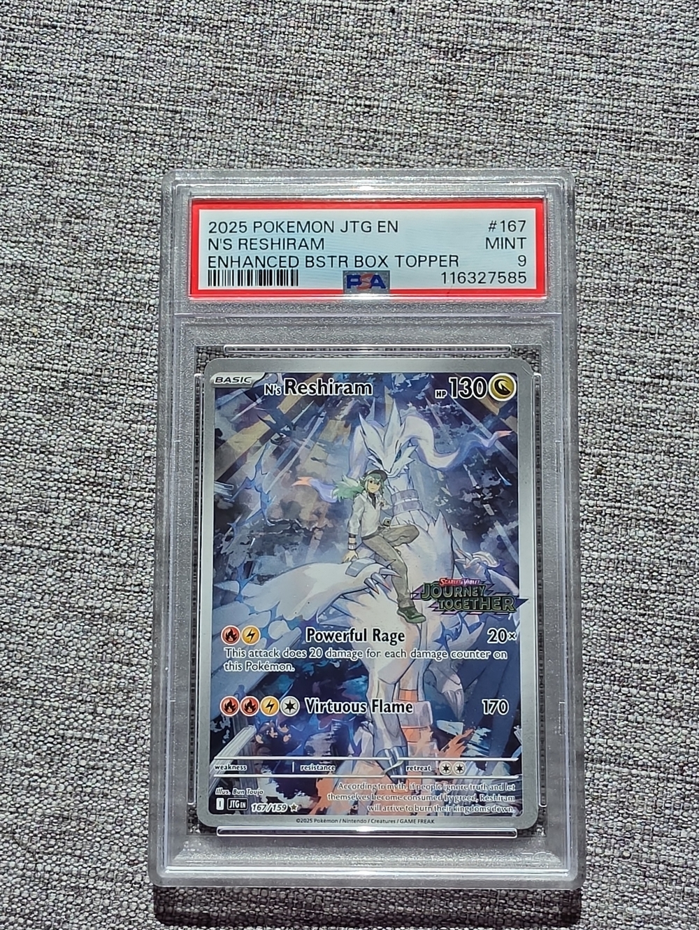Pokemon Reshiram Holographic Trading Card – White, Blue, Gray Accents